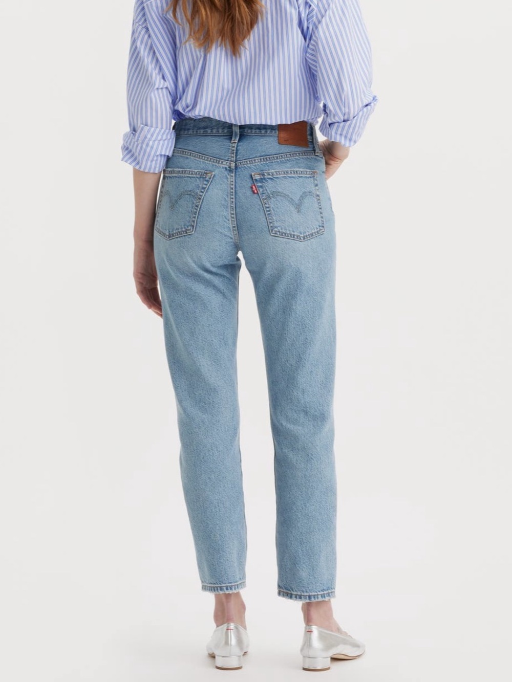 NWT Levi's 501 high rise crop Light Blue Straight Leg Jeans classic - Picture 3 of 5